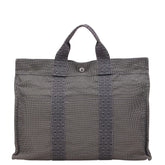 エルメス エールライン トートMM トートバッグ グレー キャンバス レディース HERMES 【中古】